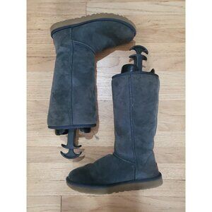 UGG Classic Tall Boots 8 Gray Suede Sheepskin 1016224